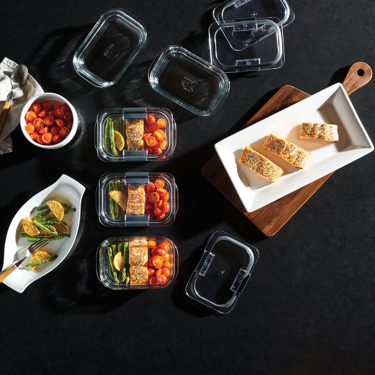 Rubbermaid Brilliance Glass Food Storage Containers, 10-Piece Set